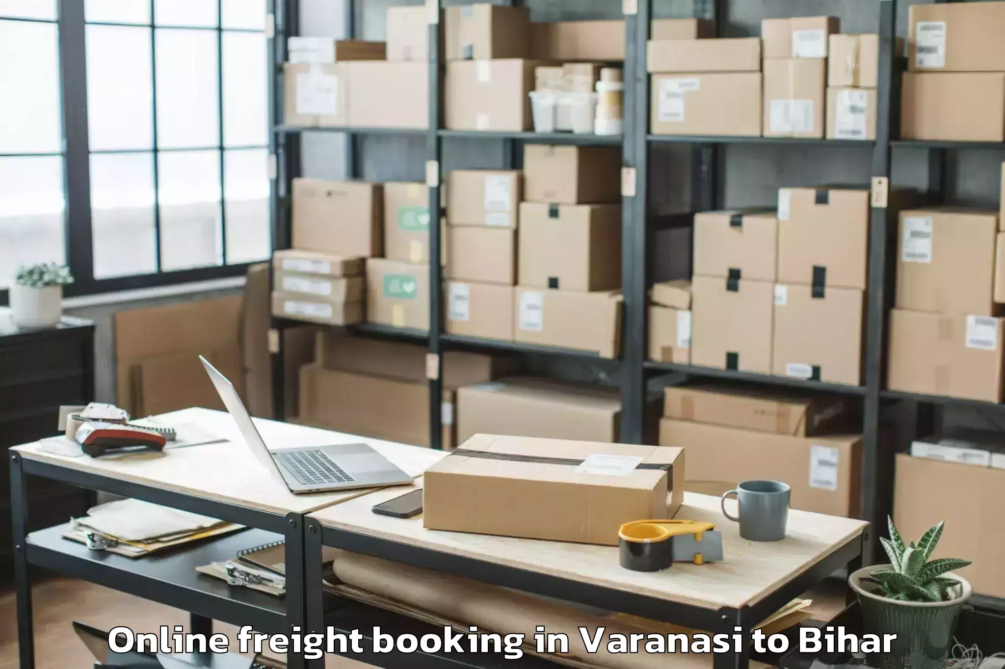 Easy Varanasi to Harsidhi Pakariya Online Freight Booking Booking